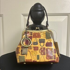 Patricia Nash Yellow Multicolor Mini Top-Handle Bag